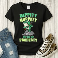 Funny Gun Frog Hippity Hoppity Get Off My Property Womens T-Shirt