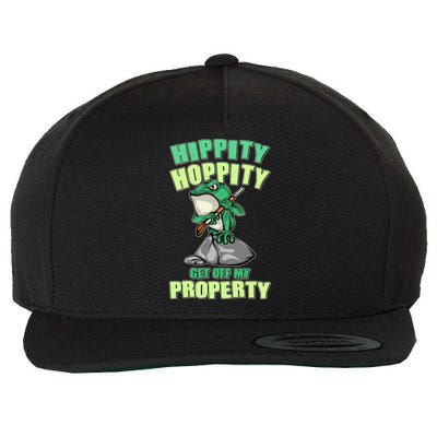 Funny Gun Frog Hippity Hoppity Get Off My Property Wool Snapback Cap