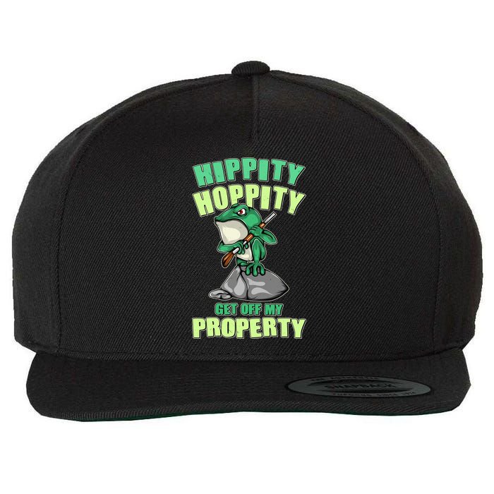 Funny Gun Frog Hippity Hoppity Get Off My Property Wool Snapback Cap