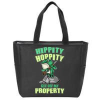Funny Gun Frog Hippity Hoppity Get Off My Property Zip Tote Bag
