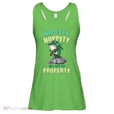 Funny Gun Frog Hippity Hoppity Get Off My Property Ladies Essential Flowy Tank