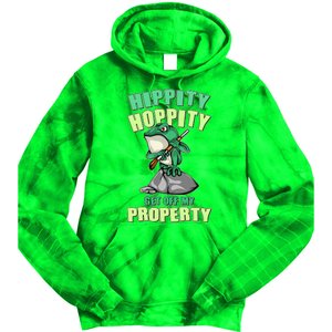 Funny Gun Frog Hippity Hoppity Get Off My Property Tie Dye Hoodie