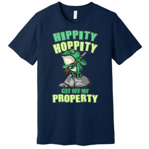 Funny Gun Frog Hippity Hoppity Get Off My Property Premium T-Shirt