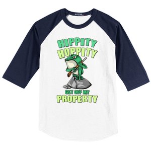 Funny Gun Frog Hippity Hoppity Get Off My Property Baseball Sleeve Shirt