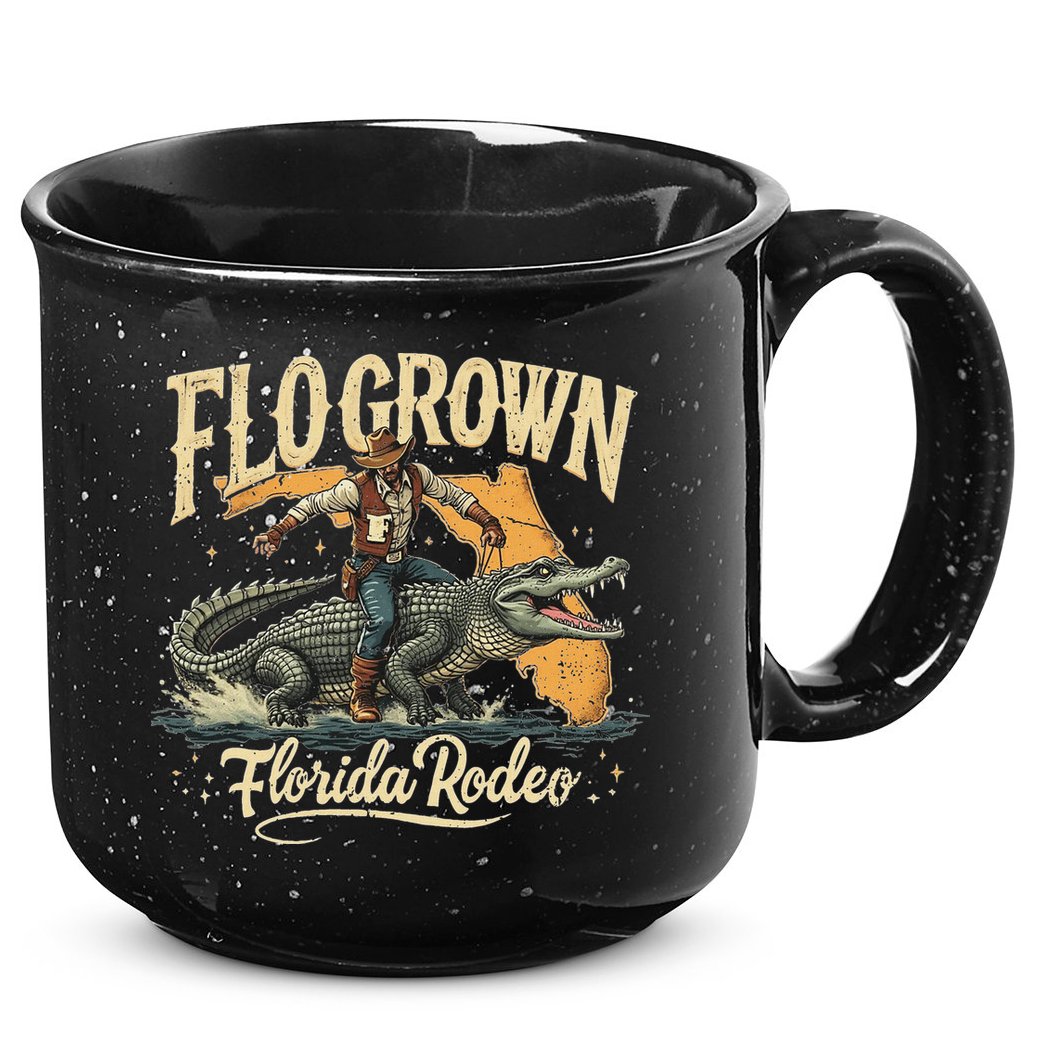 Flo Grown Florida Fl Alligator Rodeo 15oz Campfire Ceramic Mug