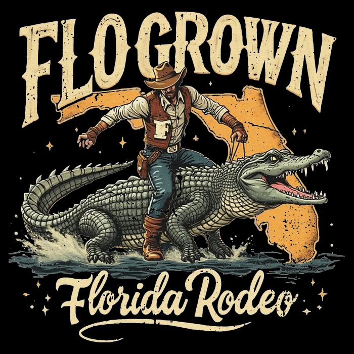 Flo Grown Florida Fl Alligator Rodeo Drawstring Bag