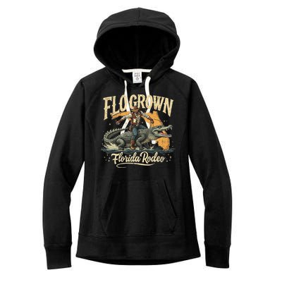Flo Grown Florida Fl Alligator Rodeo Women's Fleece Hoodie
