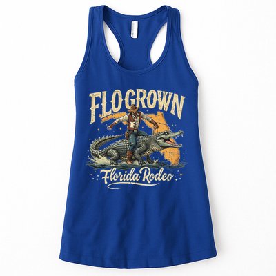 Flo Grown Florida Fl Alligator Rodeo Womens Tank Top
