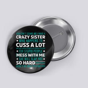 Funny Gift For Brother From Awesome Sister Birthday Button