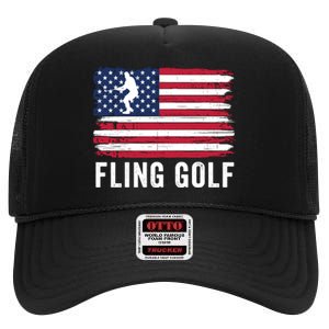 Fling Golf Funny Making Golf Courses Great Again High Crown Mesh Back Trucker Hat