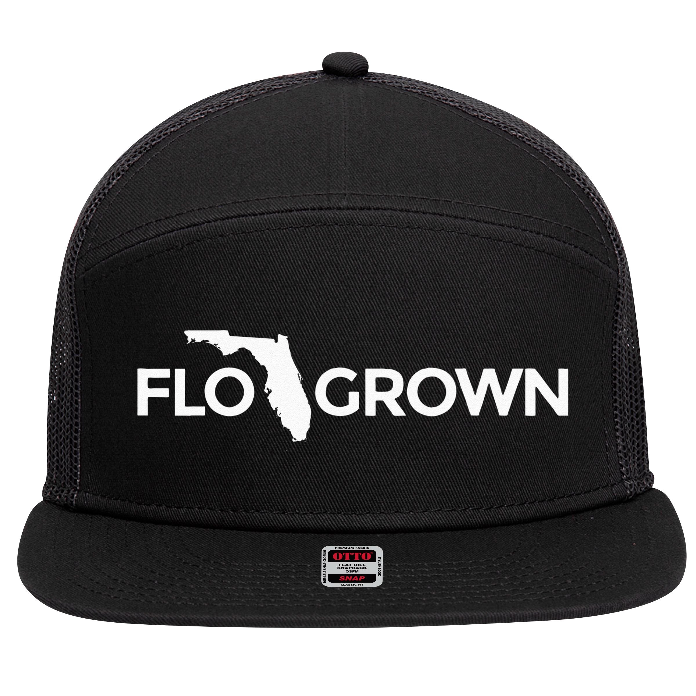 Florida Grown Flo Grown Gear 7 Panel Mesh Trucker Snapback Hat