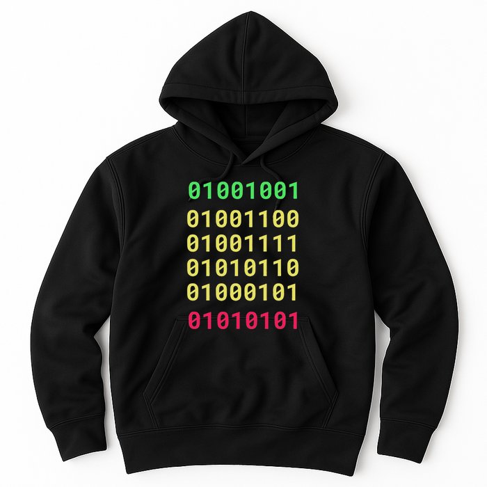 Funny Gift For Computer Geek I Love You Binary Code Hoodie