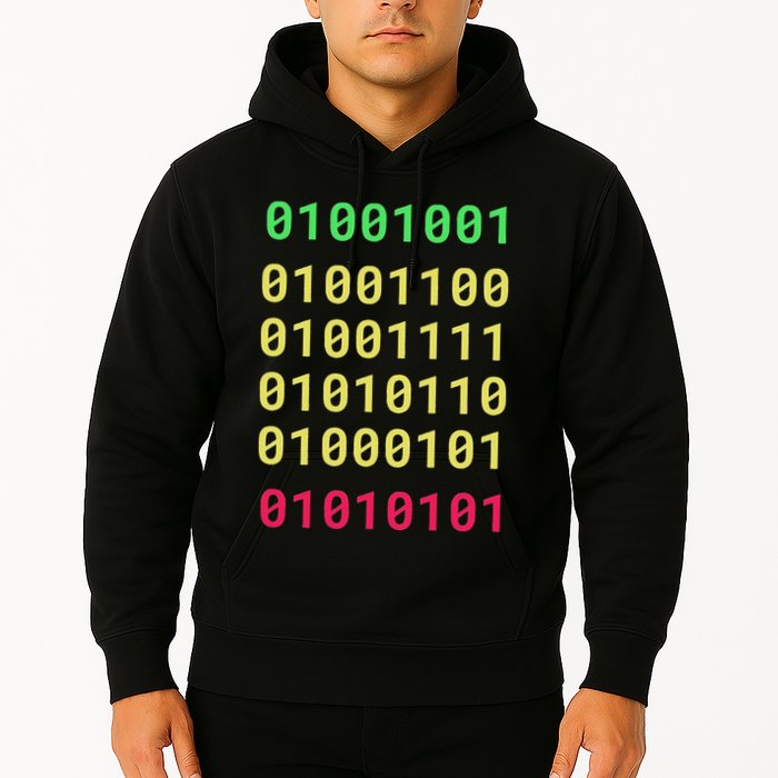 Funny Gift For Computer Geek I Love You Binary Code Hoodie
