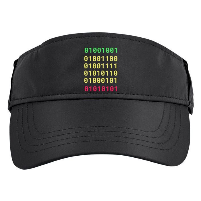 Funny Gift For Computer Geek I Love You Binary Code Adult Drive Performance Visor