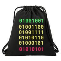 Funny Gift For Computer Geek I Love You Binary Code Drawstring Bag