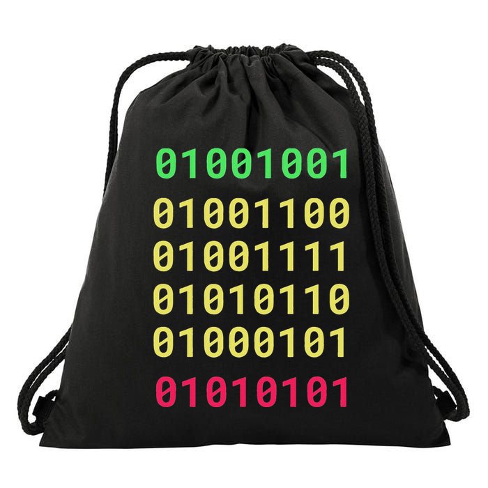 Funny Gift For Computer Geek I Love You Binary Code Drawstring Bag