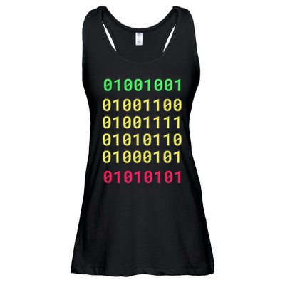 Funny Gift For Computer Geek I Love You Binary Code Ladies Essential Flowy Tank