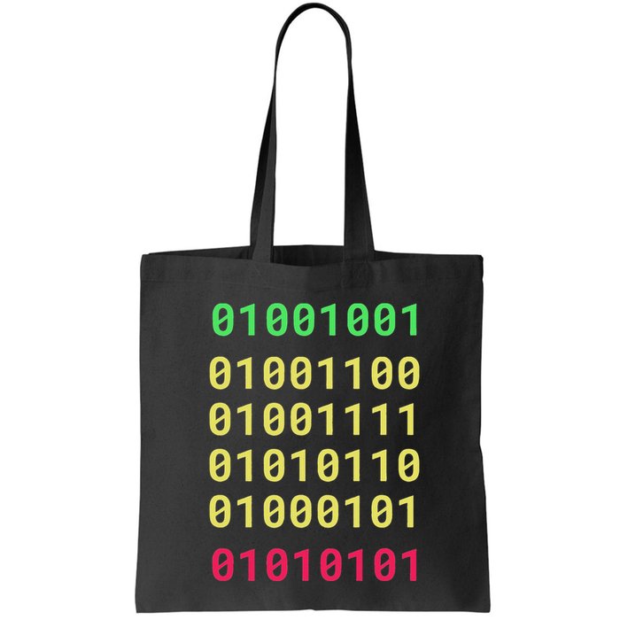 Funny Gift For Computer Geek I Love You Binary Code Tote Bag