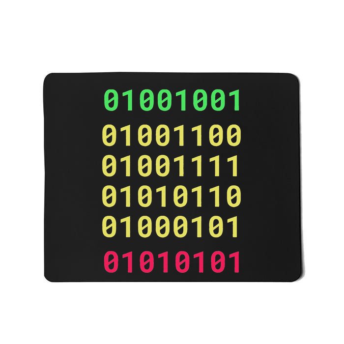 Funny Gift For Computer Geek I Love You Binary Code Mousepad