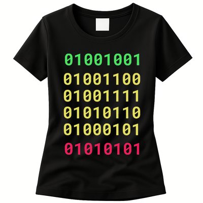 Funny Gift For Computer Geek I Love You Binary Code Women's T-Shirt