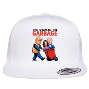 Funny Garbage For Trump 2024 Time To Take Out The Garbage Flat Bill Trucker Hat