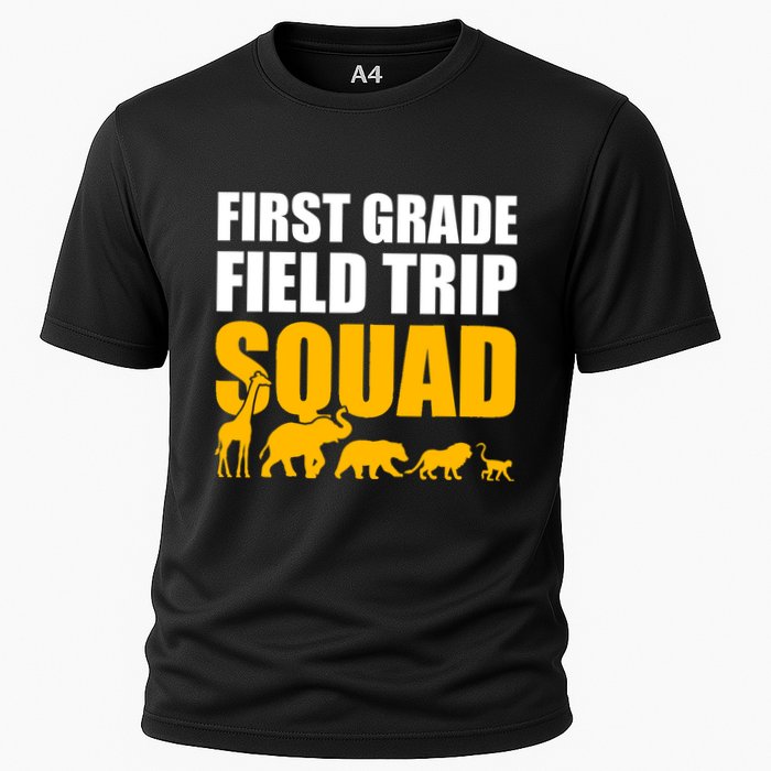 First Grade Field Trip Squad 1st Grade Zoo Crew Safari Cooling Performance Crew T-Shirt