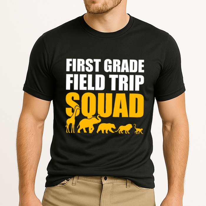 First Grade Field Trip Squad 1st Grade Zoo Crew Safari Cooling Performance Crew T-Shirt