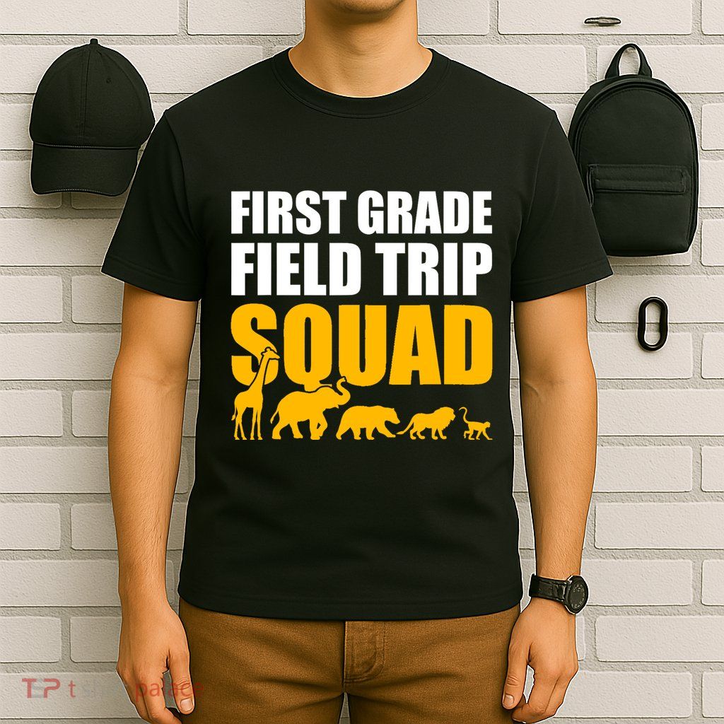 First Grade Field Trip Squad 1st Grade Zoo Crew Safari T-Shirt