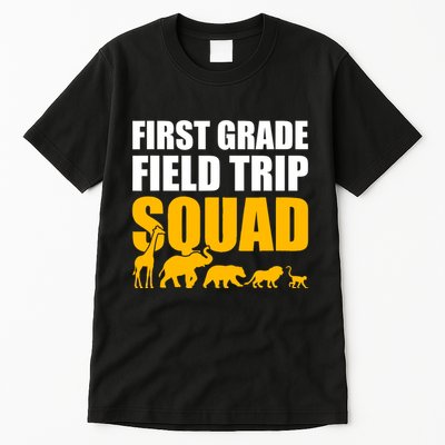 First Grade Field Trip Squad 1st Grade Zoo Crew Safari Tall T-Shirt