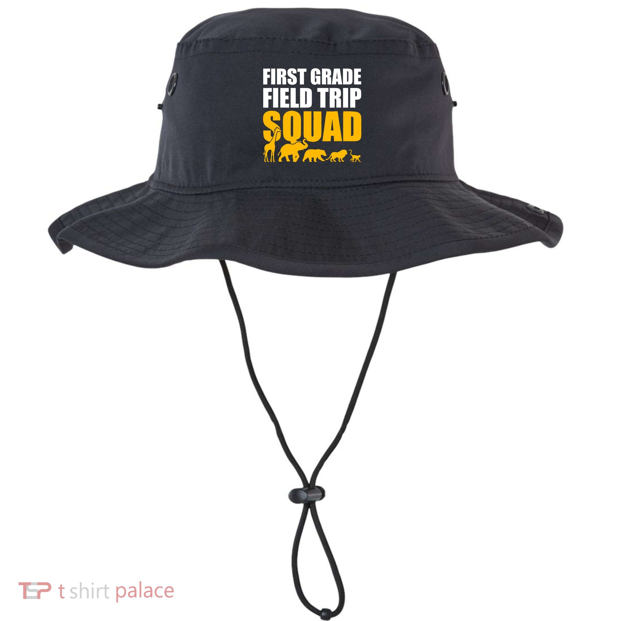 First Grade Field Trip Squad 1st Grade Zoo Crew Safari Bucket Hat