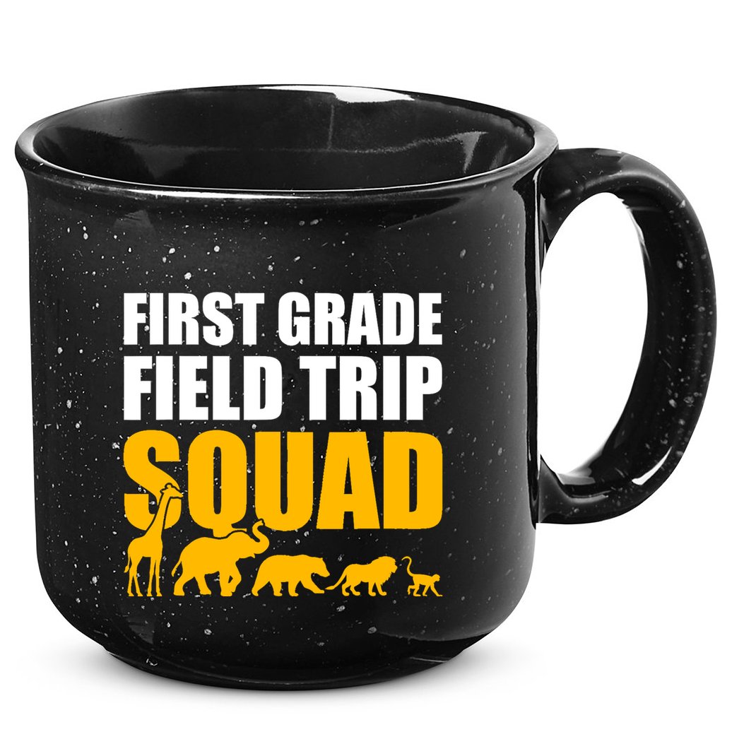 First Grade Field Trip Squad 1st Grade Zoo Crew Safari 15oz Campfire Ceramic Mug