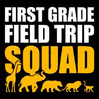 First Grade Field Trip Squad 1st Grade Zoo Crew Safari Drawstring Bag
