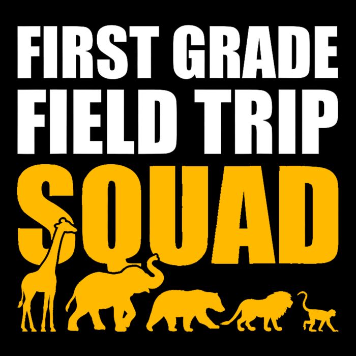 First Grade Field Trip Squad 1st Grade Zoo Crew Safari Drawstring Bag