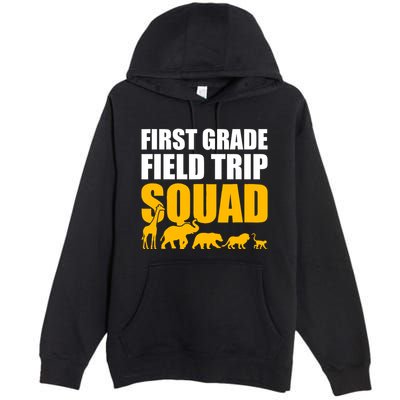 First Grade Field Trip Squad 1st Grade Zoo Crew Safari Premium Pullover Hoodie