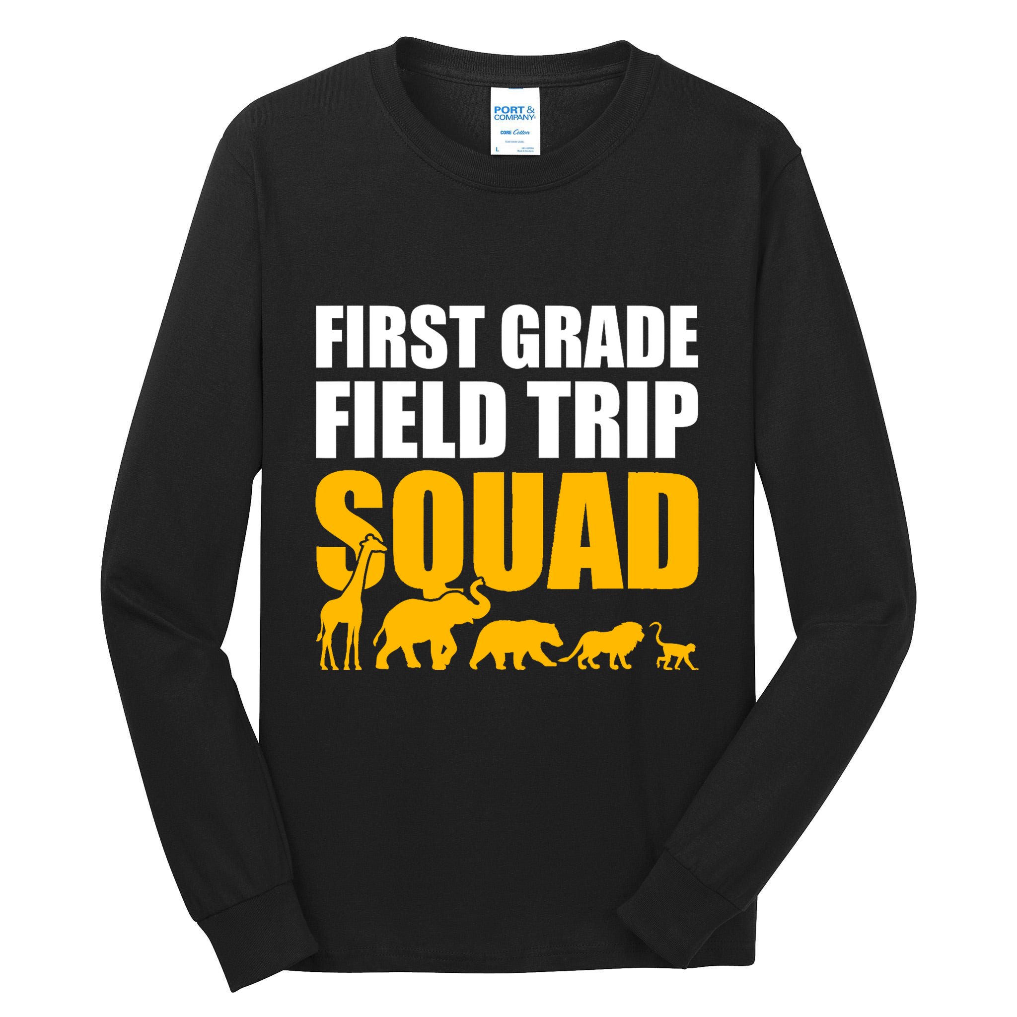 First Grade Field Trip Squad 1st Grade Zoo Crew Safari Tall Long Sleeve T-Shirt