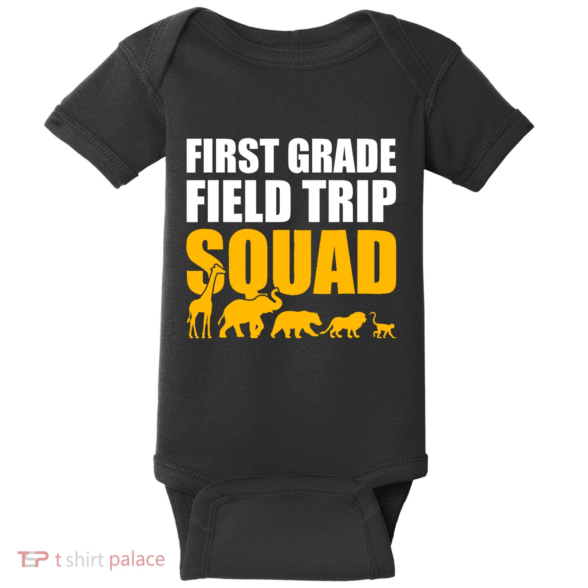 First Grade Field Trip Squad 1st Grade Zoo Crew Safari Baby Bodysuit