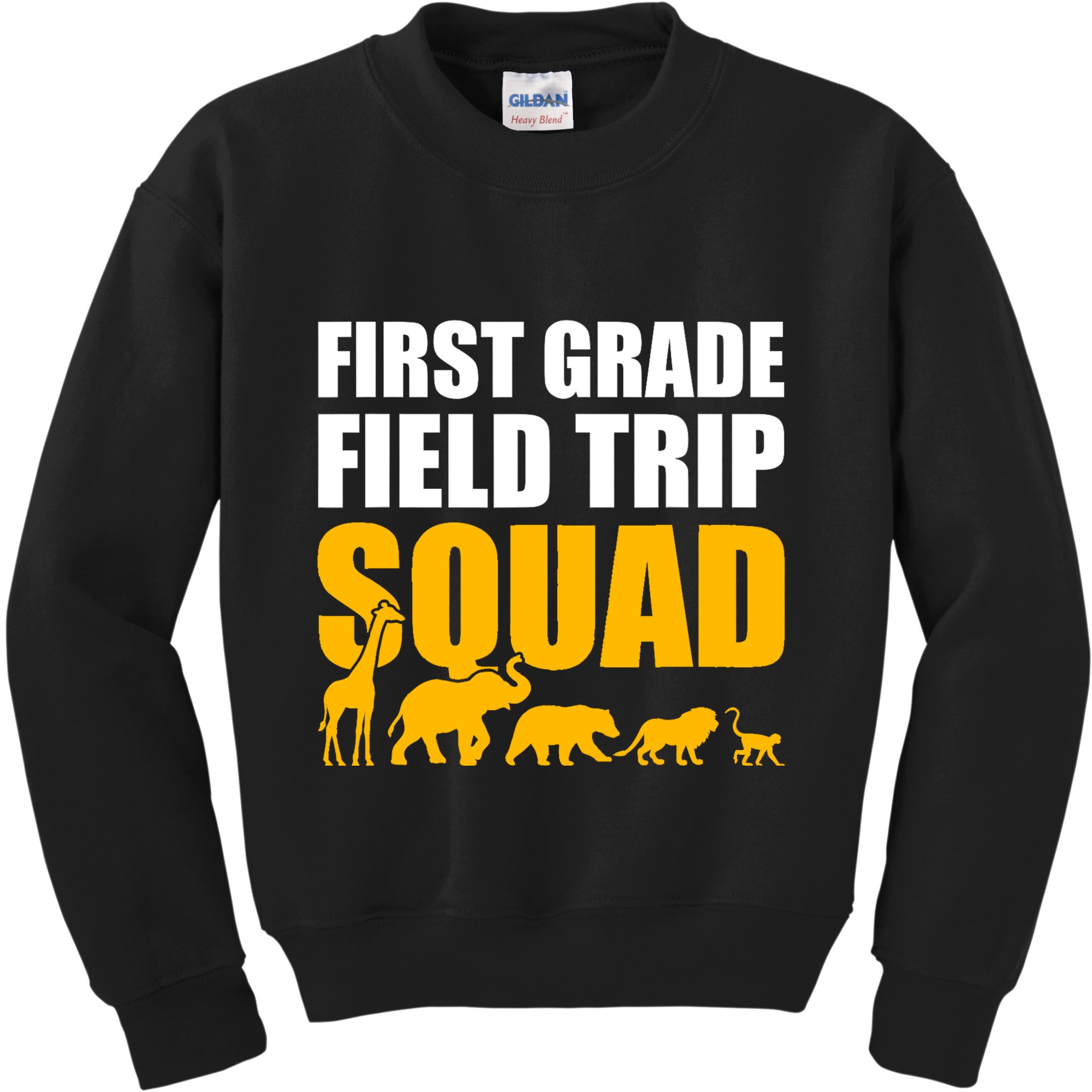 First Grade Field Trip Squad 1st Grade Zoo Crew Safari Kids Sweatshirt