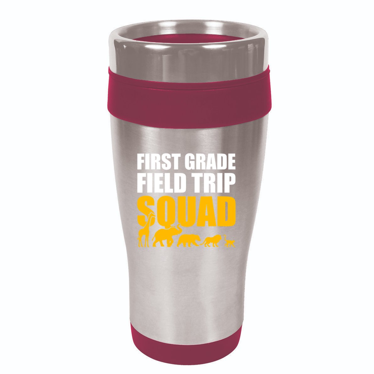 First Grade Field Trip Squad 1st Grade Zoo Crew Safari 16oz Travel Tumbler