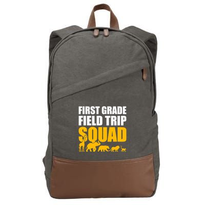 First Grade Field Trip Squad 1st Grade Zoo Crew Safari Cotton Canvas Backpack
