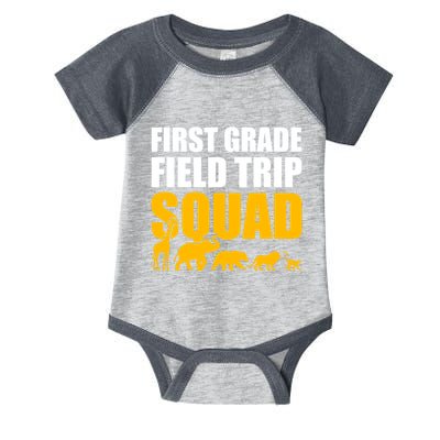 First Grade Field Trip Squad 1st Grade Zoo Crew Safari Infant Baby Jersey Bodysuit