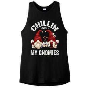 Funny Gnome For Wine Lover Who Loves Chillin With My Gnomies Great Gift Ladies PosiCharge Tri-Blend Wicking Tank