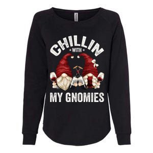 Funny Gnome For Wine Lover Who Loves Chillin With My Gnomies Great Gift Womens California Wash Sweatshirt