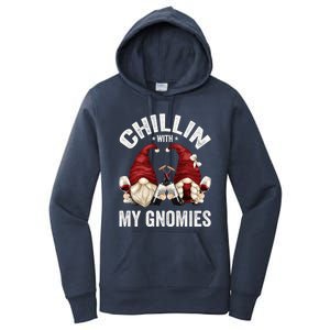 Funny Gnome For Wine Lover Who Loves Chillin With My Gnomies Great Gift Women's Pullover Hoodie