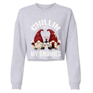 Funny Gnome For Wine Lover Who Loves Chillin With My Gnomies Great Gift Cropped Pullover Crew