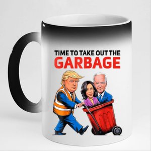 Funny Garbage For Trump 2024 Time To Take Out The Garbage 11oz Black Color Changing Mug