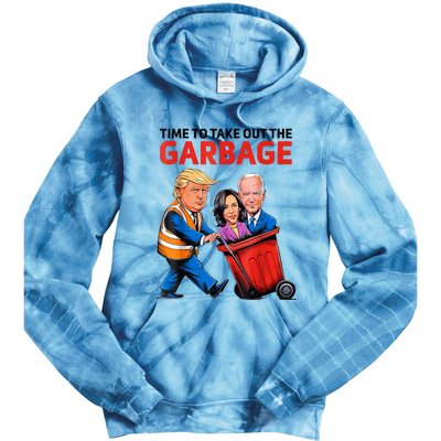 Funny Garbage For Trump 2024 Time To Take Out The Garbage Tie Dye Hoodie