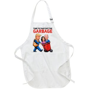 Funny Garbage For Trump 2024 Time To Take Out The Garbage Full-Length Apron With Pockets