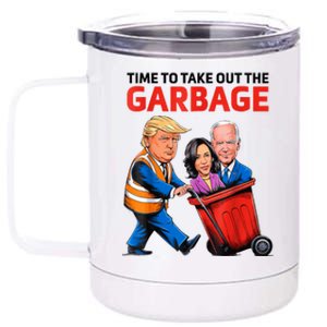 Funny Garbage For Trump 2024 Time To Take Out The Garbage 12 oz Stainless Steel Tumbler Cup