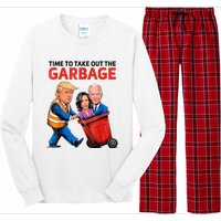 Funny Garbage For Trump 2024 Time To Take Out The Garbage Long Sleeve Pajama Set