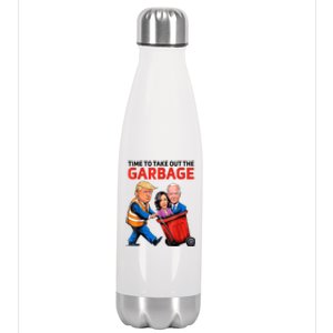 Funny Garbage For Trump 2024 Time To Take Out The Garbage Stainless Steel Insulated Water Bottle